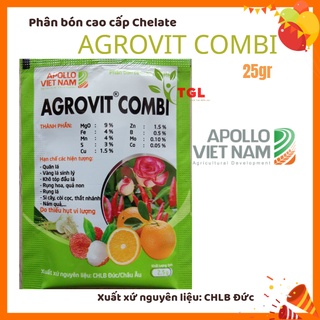 Phân bón, phân bón lá cao cấp chelate - agrovit combi - phân bón nguyên liệu đức - gói 2,5gr - nông nghiệp gia lâm