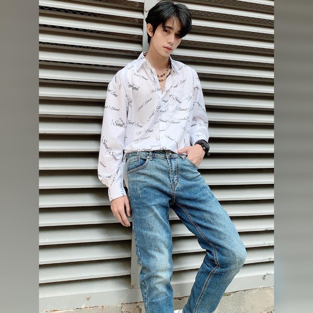 SƠ MI NAM DÂY KÉO, SƠ MI KIỂU NAM, SƠ MI CHỮ ĐƠN GIẢN, SƠ MI FORM RỘNG NAM - S1017 LJINSTORE | BigBuy360 - bigbuy360.vn
