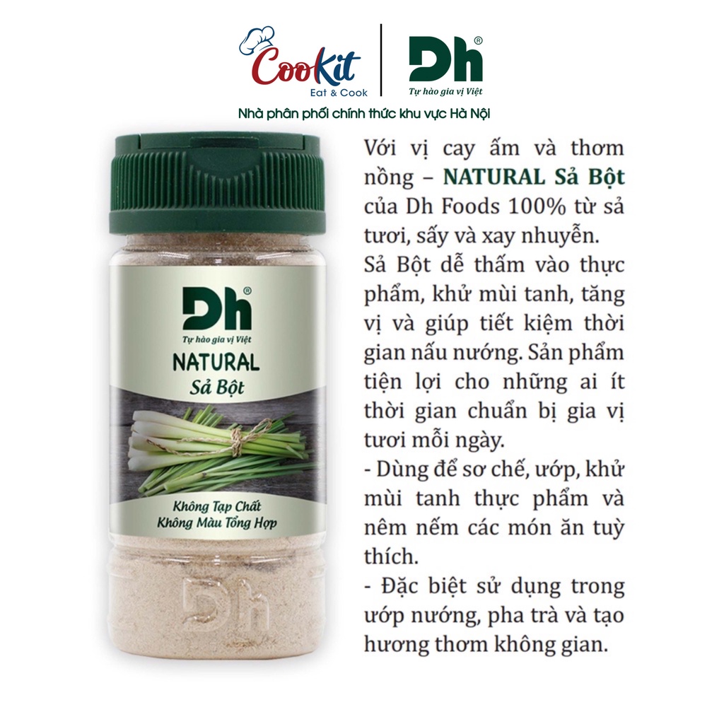 Bột sả Natural Dh Foods bột nấu ăn, pha chế hũ 30gr