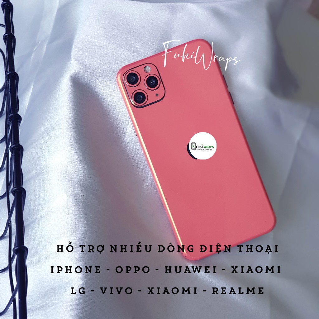 Tấm Dán Skin mặt sau Cam San Hô Full Viền Dành cho 13 Pro Max , 12 PRO MAX 7plus 8plus X XS XR XSMAX 11 PRO MAX