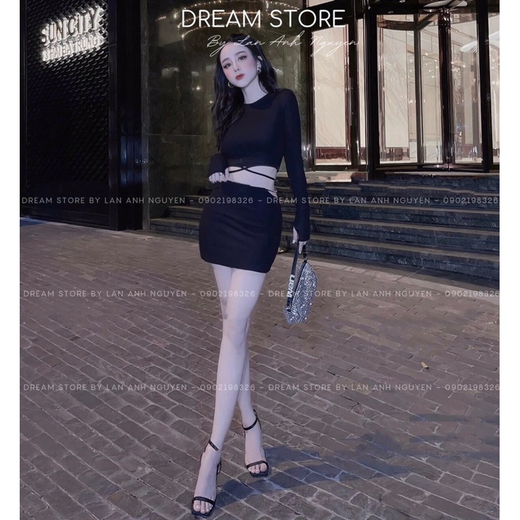 Set áo zip chân váy