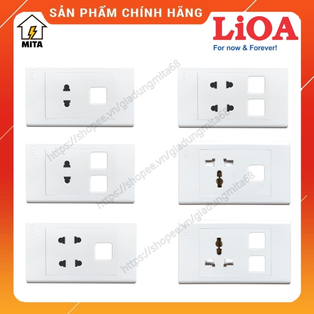 Mặt Ổ cắm điện âm tường LiOA(âm tường + lắp nổi) - Mặt ổ cắm điện và công tắc LiOA   - MITA