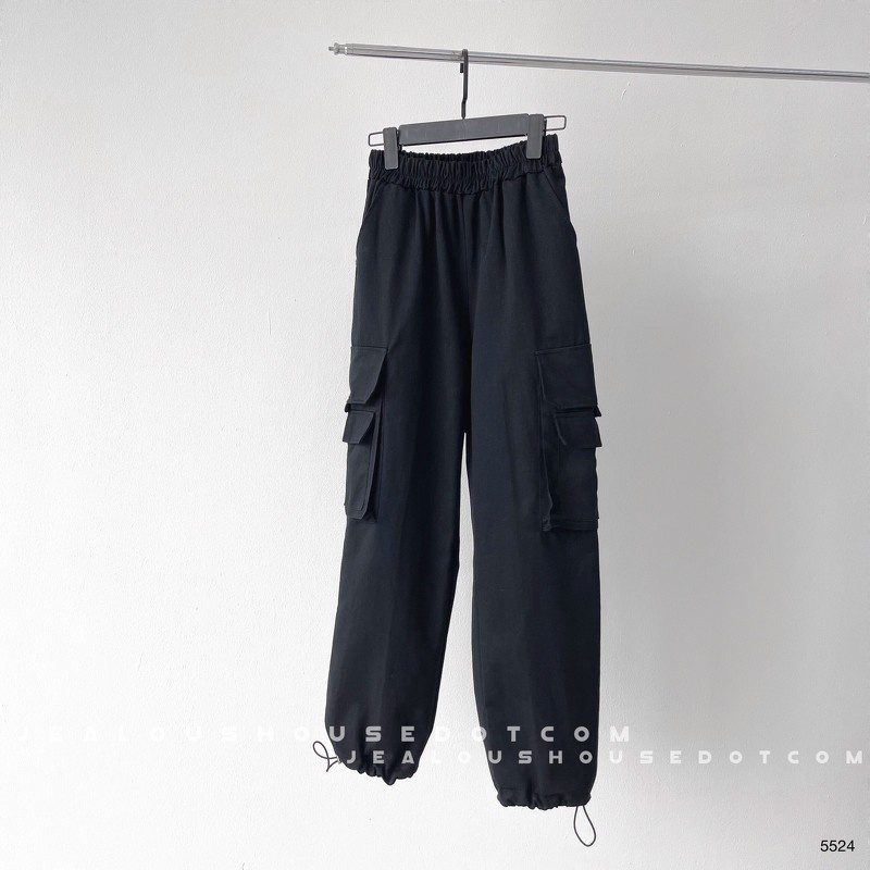 Quần jogger nữ, quần vải kaki 6 nắp túi hộp 5524