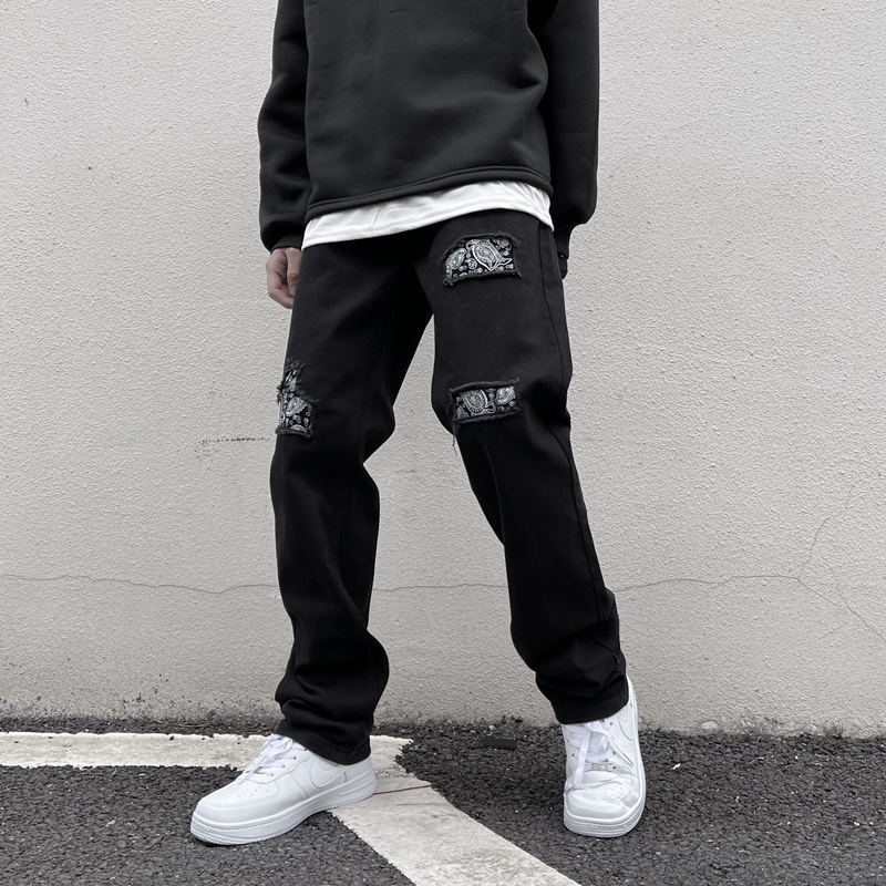 Quần denim ống suông rộng thời trang hip hop cá tính dành cho nam