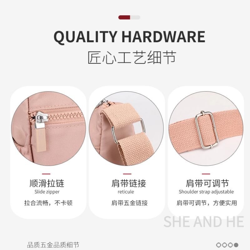 Túi Xách Nữ ĐẹpTúi Đeo Chéo Vai Canvas Nylon Chống Nước Phong Cách Hàn Quốc Cho Nữ