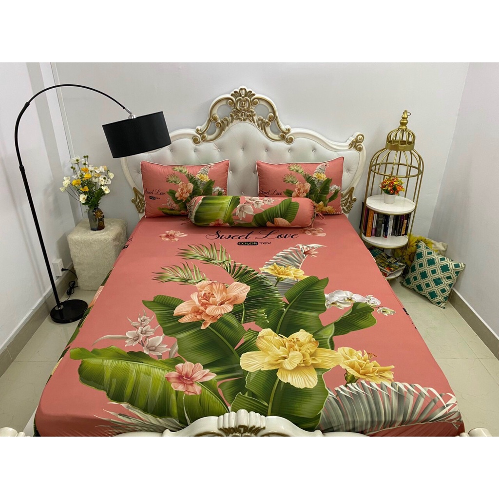 Bộ Drap gối  thun Ý 5D Cao Cấp , mát lạnh, thấm hút tốt