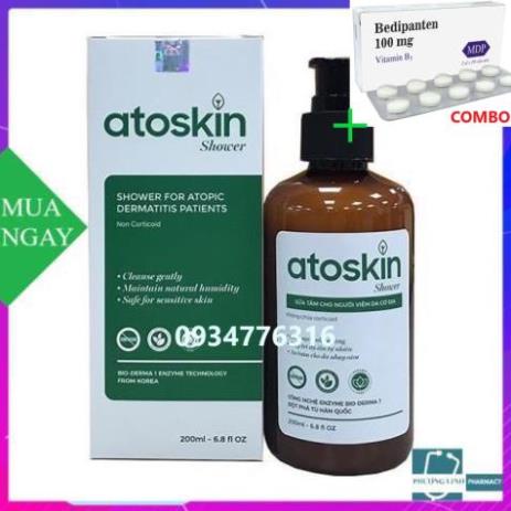 Combo Bedipanten 100mg +  Atoskin Shower sữa tắm cho người viêm da cơ địa, chai 500ml – Health Pharmacy