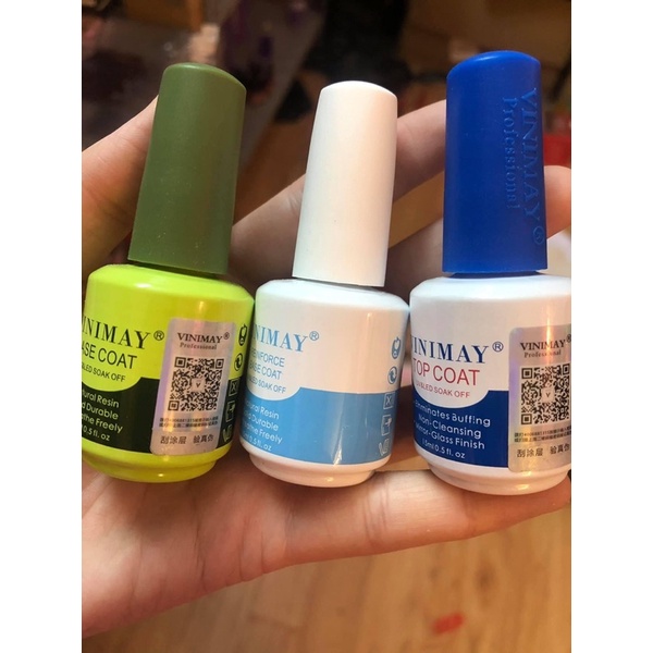 Base top Vinimay - Top bóng, cứng móng, kiềm dầu, top giọt sương, top lì, top loang, phá gel Vinimay