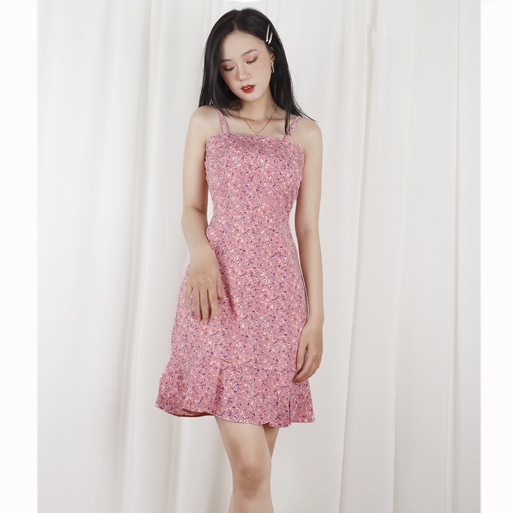 Đầm hai dây hoa nhí Rolisa RD063