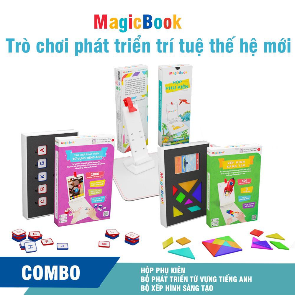 Trọn bộ phát triển từ Vựng Tiếng Anh và Xếp hình sáng tạo - Trò chơi phát triển trí tuệ trẻ em - Magicbook Size M Box