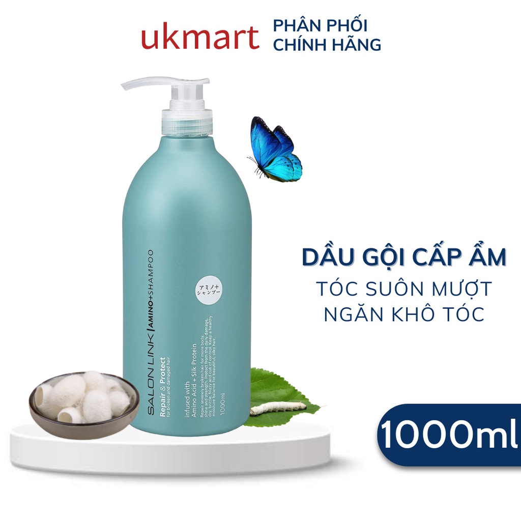 Dầu Gội Đầu, Dầu Xả Dưỡng Ẩm Salon Link Amino Shampoo Phục Hồi Tóc Khô Xơ 1000ml