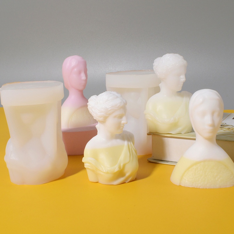 Khuôn Làm Nến / Xà Phòng Hình Mặt Người 3D Bằng Silicone