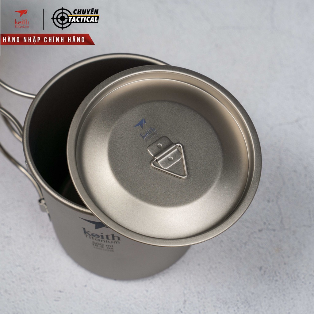 Ca Titanium 500ml 1 Lớp Đun Nấu kèm nắp Keith Ti3205