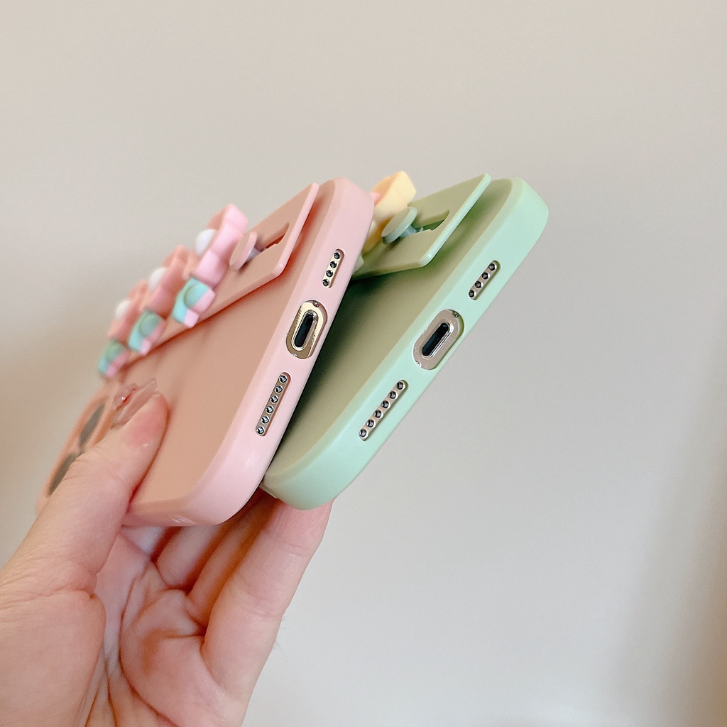 Ốp Điện Thoại Silicon Mềm Chống Sốc Họa Tiết Hoa Mắt Mèo Dễ Thương Gắn Kèm Dây Đeo Dành Cho iPhone 13 12 11 Pro Max XR XS Max X