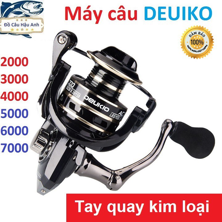 Máy câu cá kim loại DEUKIO AC 2000 - 7000 tay quay kim loại