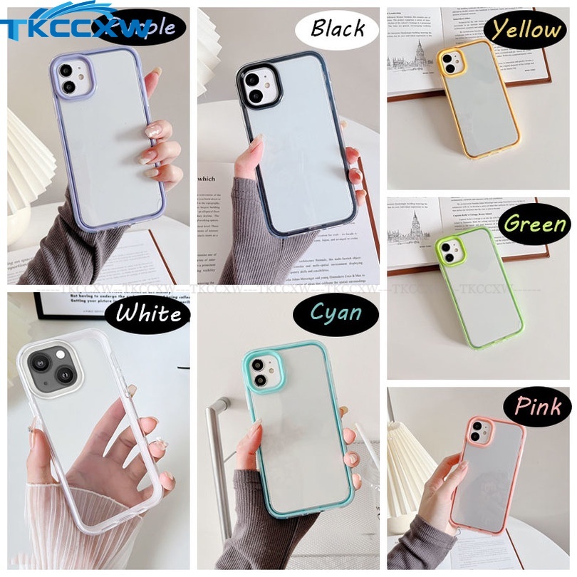 Ốp Điện Thoại Trong Suốt Chống Sốc Màu Kẹo 3 Trong 1 Cho Vivo X80 Pro X70 Pro X60 X60T X27 Pro