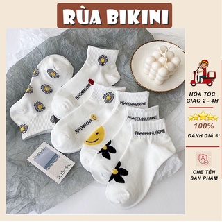 Tất/vớ cotton co dãn hình hoa cúc siêu xinh dễ thương cho bạn nữ