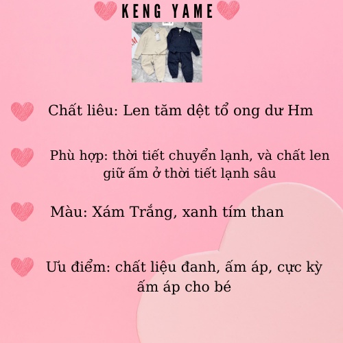 Bộ dài tay cho bé Trai bộ thu đông Len tăm cao cấp, mềm mại, ấm áp