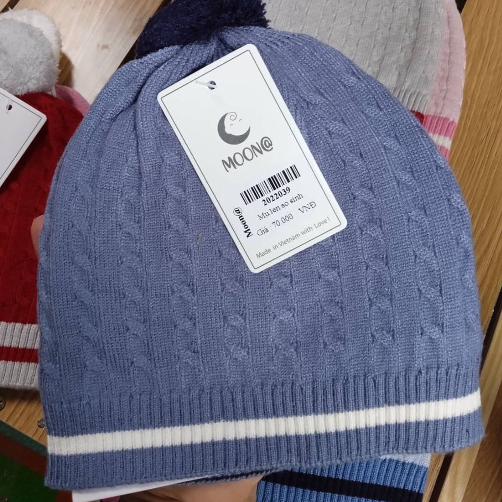 Mũ len xinh cho bé Moon siêu mềm, siêu xinh size 0-6M, 6-12M