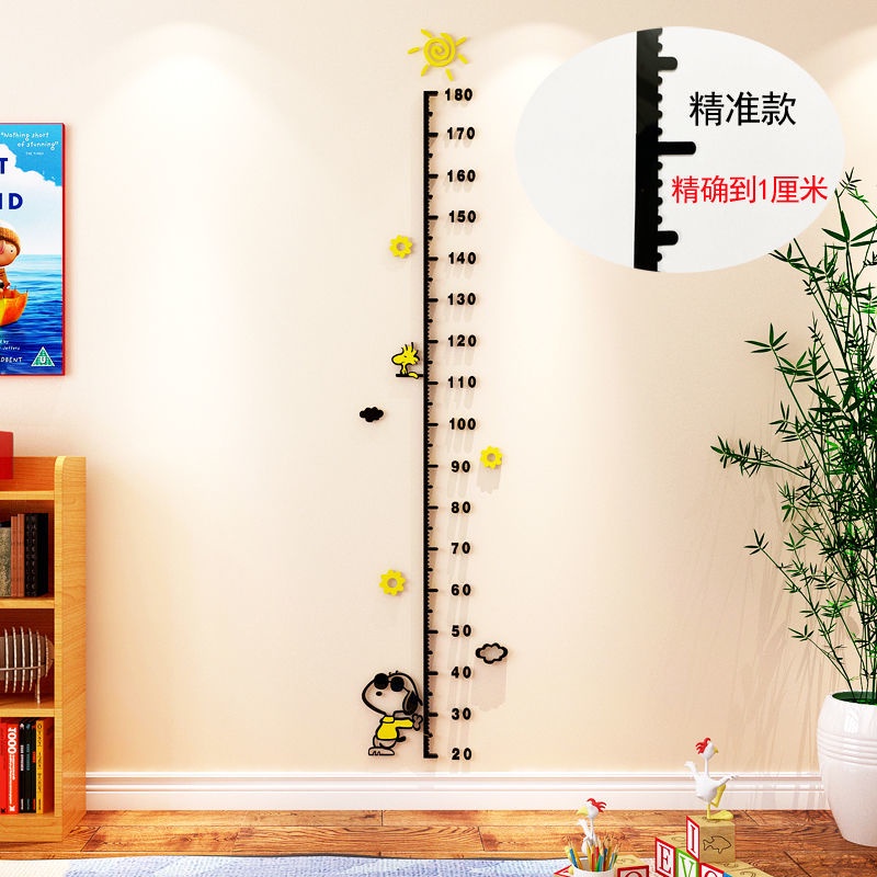 Thước Đo Chiều Cao Dán Tường Bằng Acrylic Họa Tiết Hoạt Hình 3d Dễ Thương Cho Bé