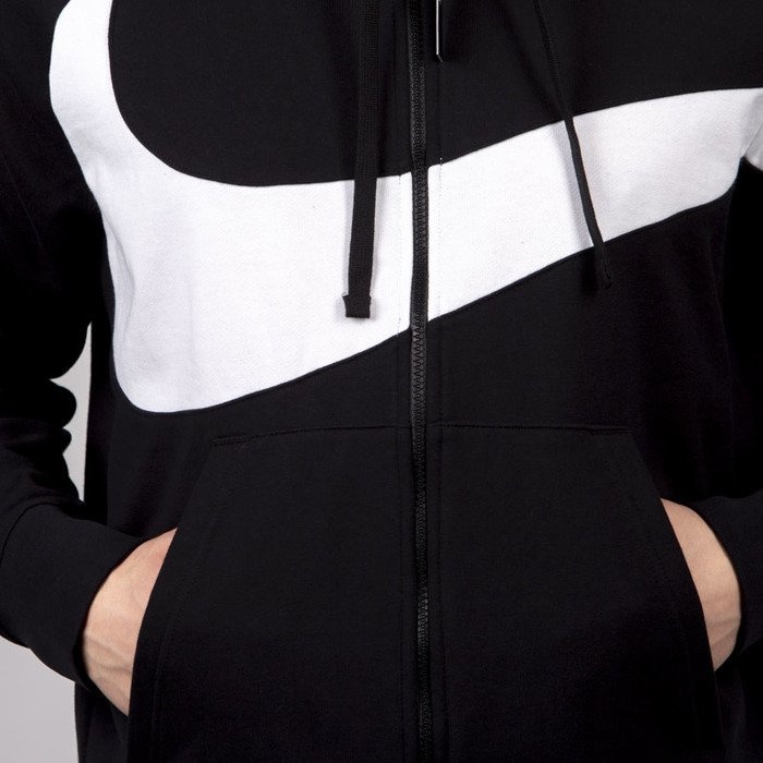 Áo Khoác Nỉ Hoodie Nam Nữ Chính Hãng NIKE HBR BIG SWOOSH HOODIE - Màu Đen