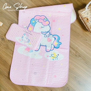 Chiếu điều hòa kèm gối cotton cao su non cao cấp cho bé