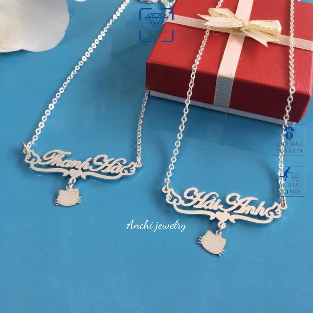 Dây chuyền tên theo yêu cầu, chuẩn bạc ta sáng bóng không xỉn màu - MẶT TO DÀY DẶN