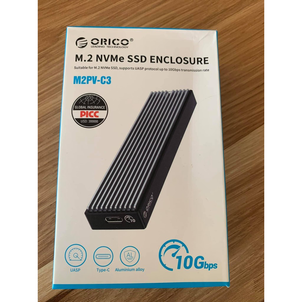 Box Ổ Cứng SSD M.2 NVMe PCIe ORICO M2PV-C3 Chuẩn USB 3.1 Type-C - Biến SSD M2 NVMe Thành Ổ Cứng Di Động