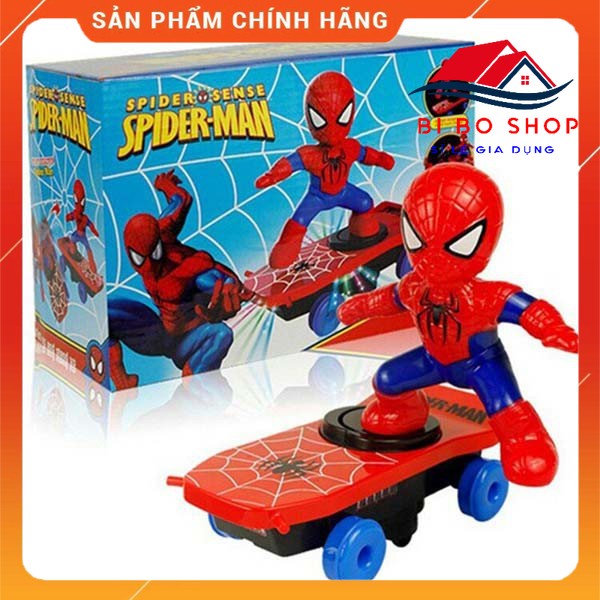 Siêu nhân Nhện trượt ván-Đồ chơi người nhện Spiderman lướt ván hiệu ứng đèn nhạc