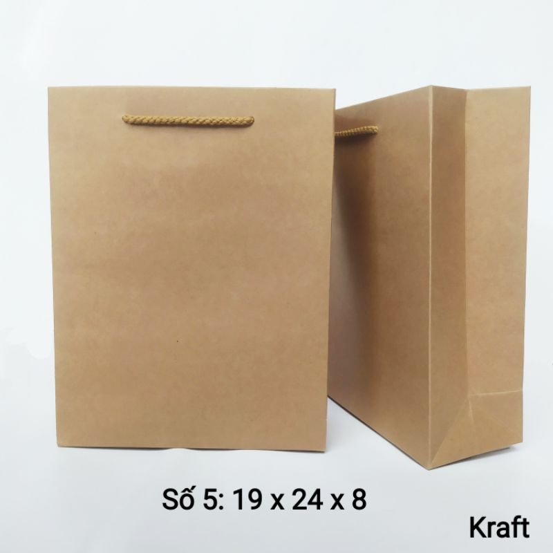 Túi Giấy kraft Combo 50c túi giấy đựng quà - túi giấy có quai  - túi quà tặng 19 x 24 x 8