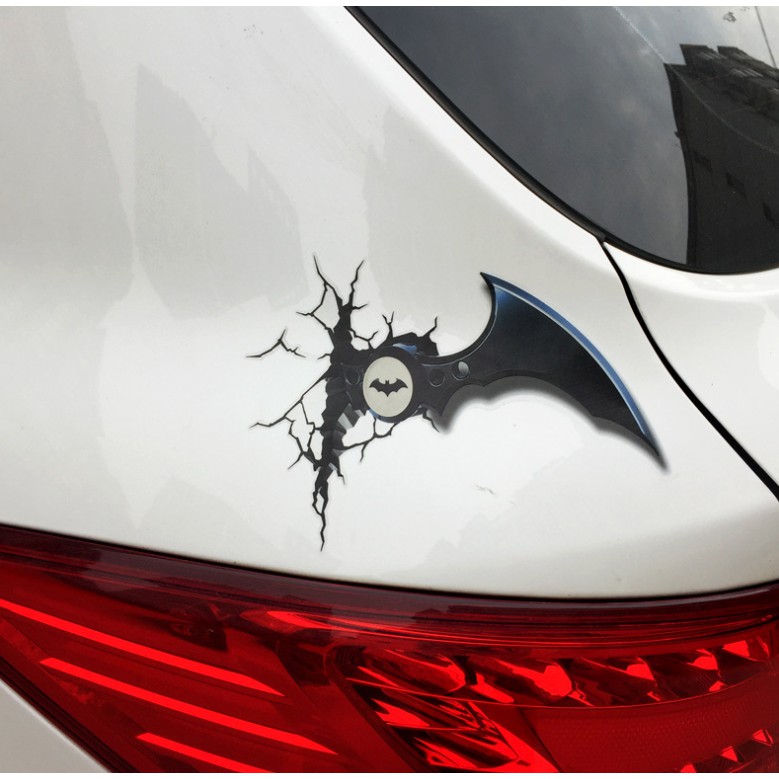 Decal 3D hoạt hình dán xe ô tô che vết xước, decal vui nhộn trang trí xe hơi chống thấm nước