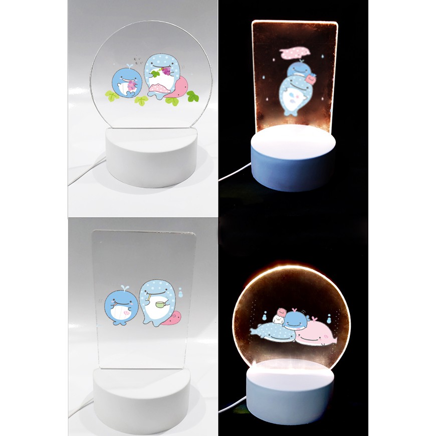 Đèn Led 3D cá voi jinbeisan DLI36 Đèn Ngủ 3D Sáng Tạo cute dễ thương