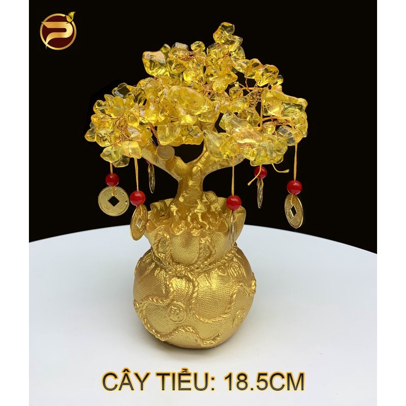 Cây Phát Tài Phát Lộc Đá Thạch Anh 18.5cm