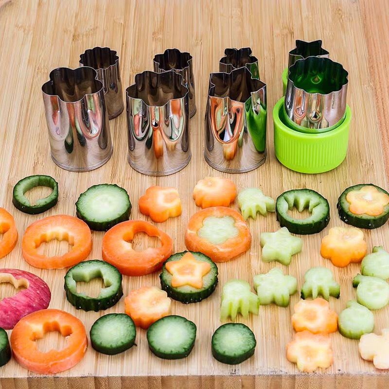 Dụng cụ tạo hình củ quả 8 món, bộ khuôn cắt tỉa rau củ quả