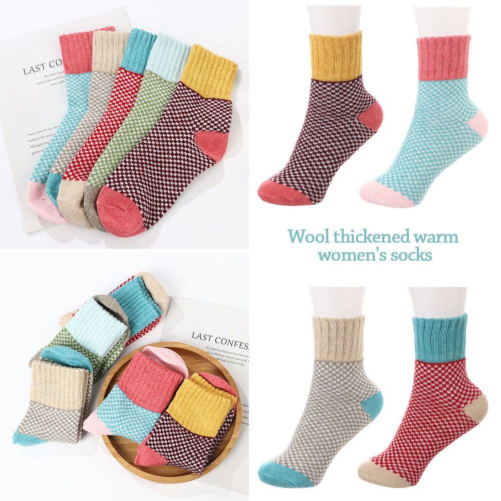 Set 5 Đôi Tất Giữ Ấm Thoáng Khí Nhiều Màu Sắc Thời Trang