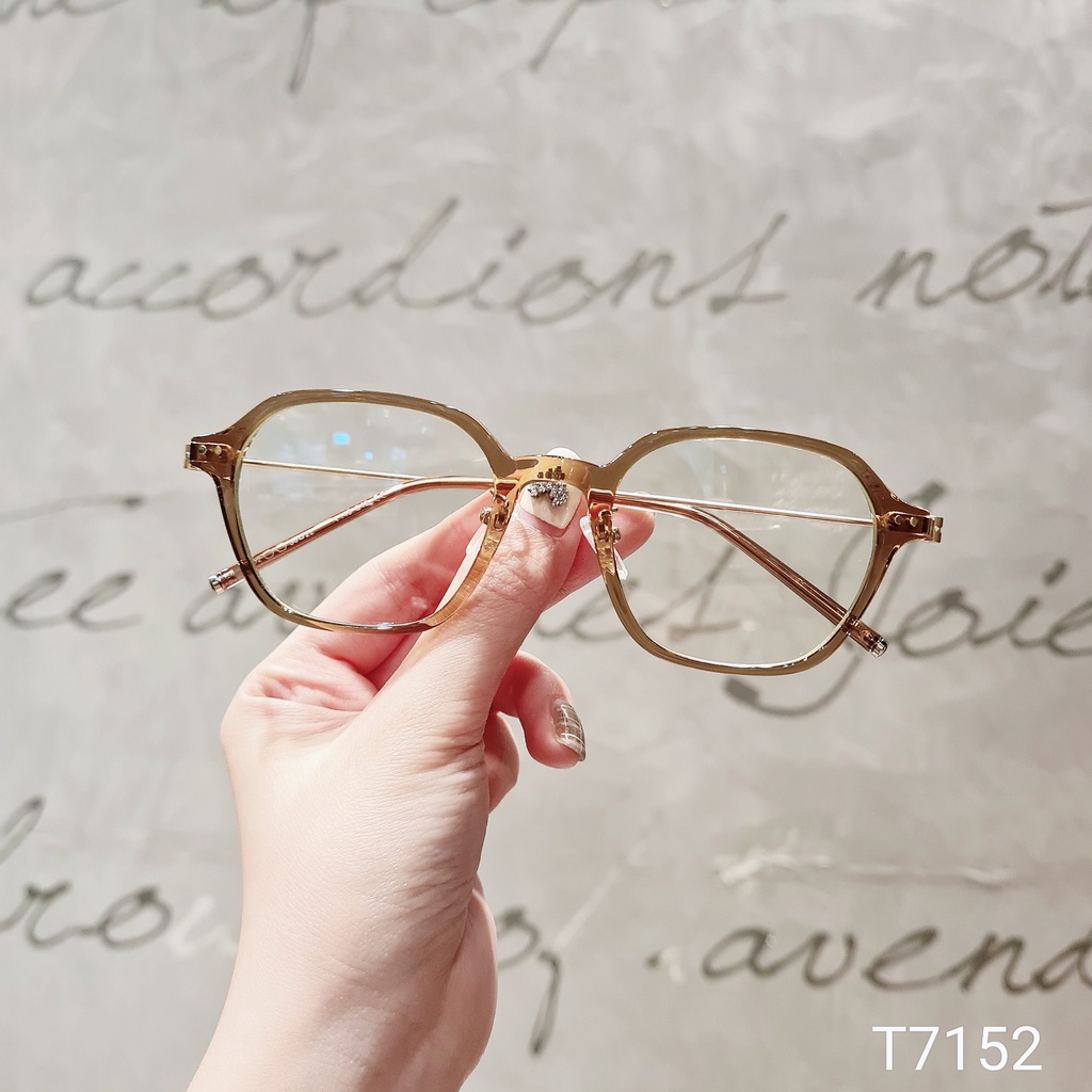 Gọng kính vuông nam nữ LILYEYEWEAR chất liệu nhựa càng kính kim loại thanh mảnh 7152