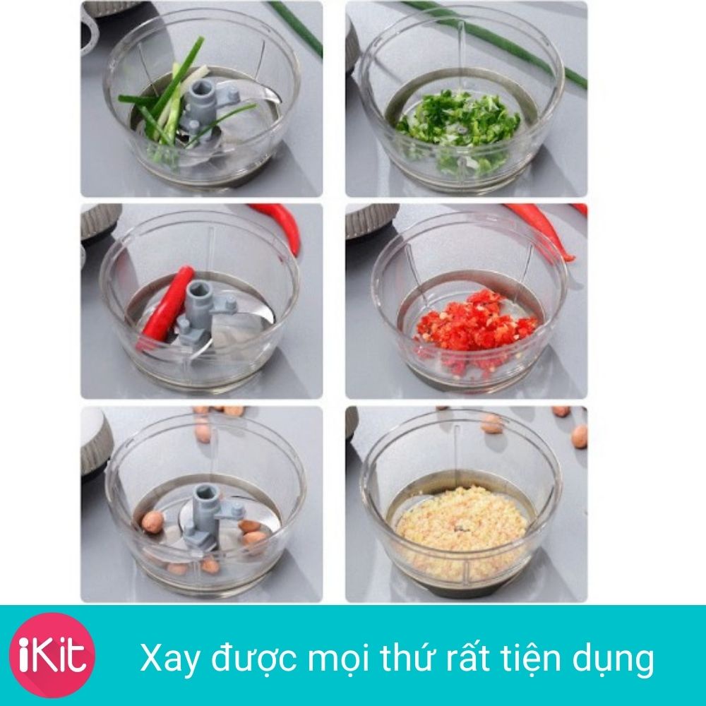 Máy xay tỏi ớt Hàn quốc Kitchen Food, Máy xay tỏi ớt bằng dây cót.