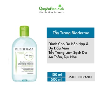 Tẩy trang bioderma sebium h20 xanh dành cho da dầu, da mụn