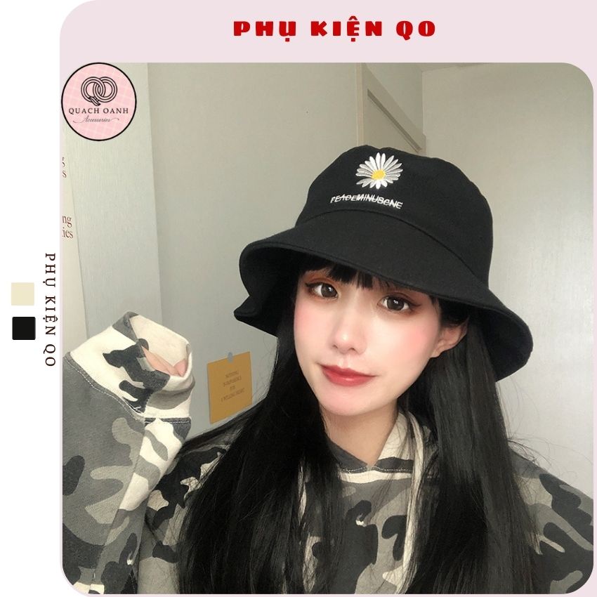 Mũ bucket tai bèo vành rộng thêu hoa cúc unisex – MU31