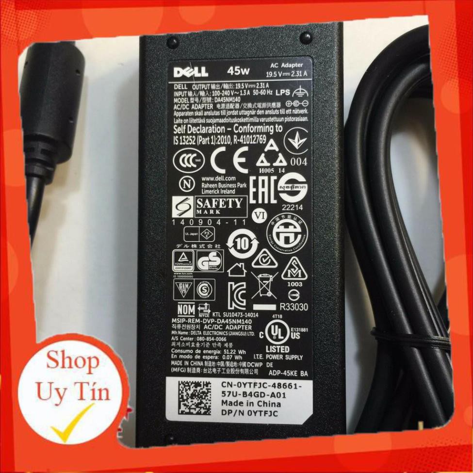 ⚡️Sạc Laptop Dell XPS 13 Inspiron 5452 5455 5458 5459 - 19.5v - 2.31a - 45w  ZIN Adapter Kèm dây nguồn