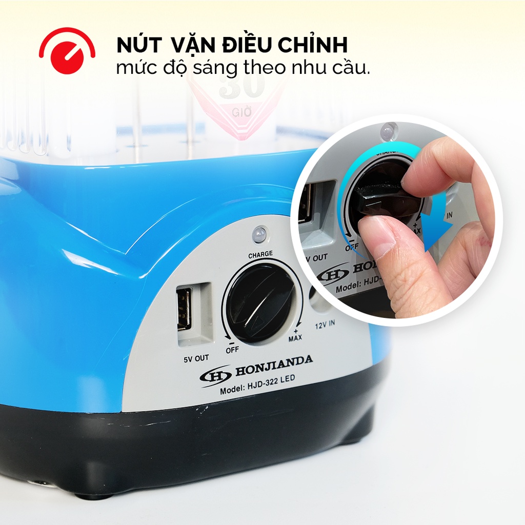 Đèn sạc tích điện đa năng Honjianda HJD-322 36 bóng LED siêu sáng
