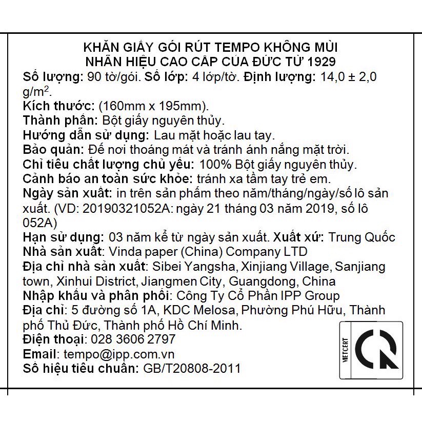 Khăn giấy Tempo bỏ túi cao cấp Lốc 10 gói - Nhãn hiệu cao cấp từ Đức