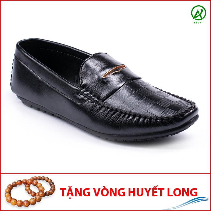 Giày Mọi Nam Đẹp Đế Khâu Vân Caro Cực Phong Cách - M118(HL)- Kèm Vòng Gỗ Huyết Long