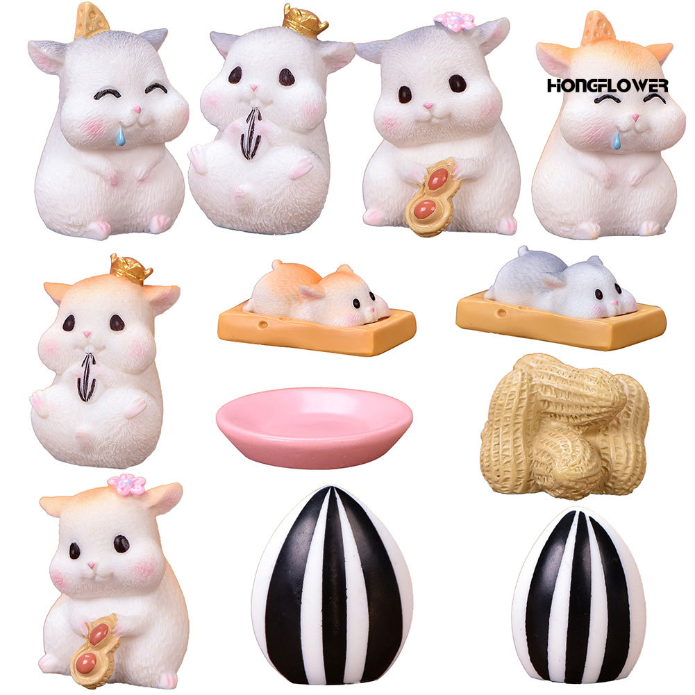 Mô Hình Chuột Hamster Mini Bằng Nhựa Resin Dễ Thương Dùng Trang Trí Sân Vườn