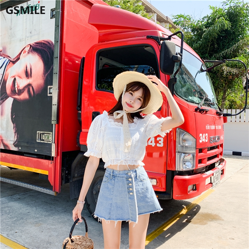 Quần short denim lưng cao kiểu dáng Hàn Quốc | BigBuy360 - bigbuy360.vn
