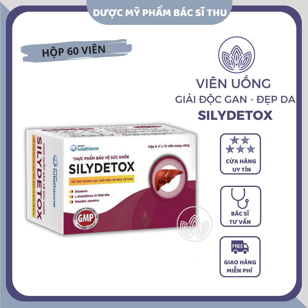 Viên uống Silydetox hỗ trợ hạ men gan, giải độc gan, thanh lọc cơ thể, giảm mụn (60 viên)