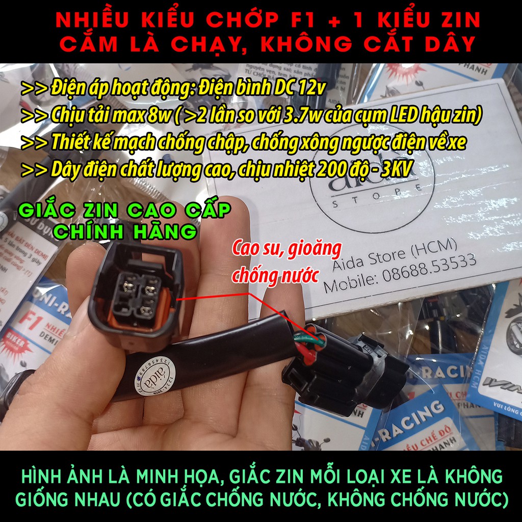 Chớp f1 cho MSX, Future 125, Lead, AB, Exciter 150, NVX, Nouvo, R15, R25, MT7, MT3, Winner X, Vario llll>