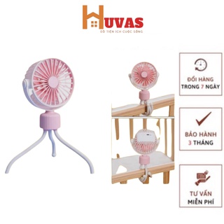 Quạt mini tích điện chân bạch tuộc - Quạt kẹp bàn, kẹp cũi tiện lợi