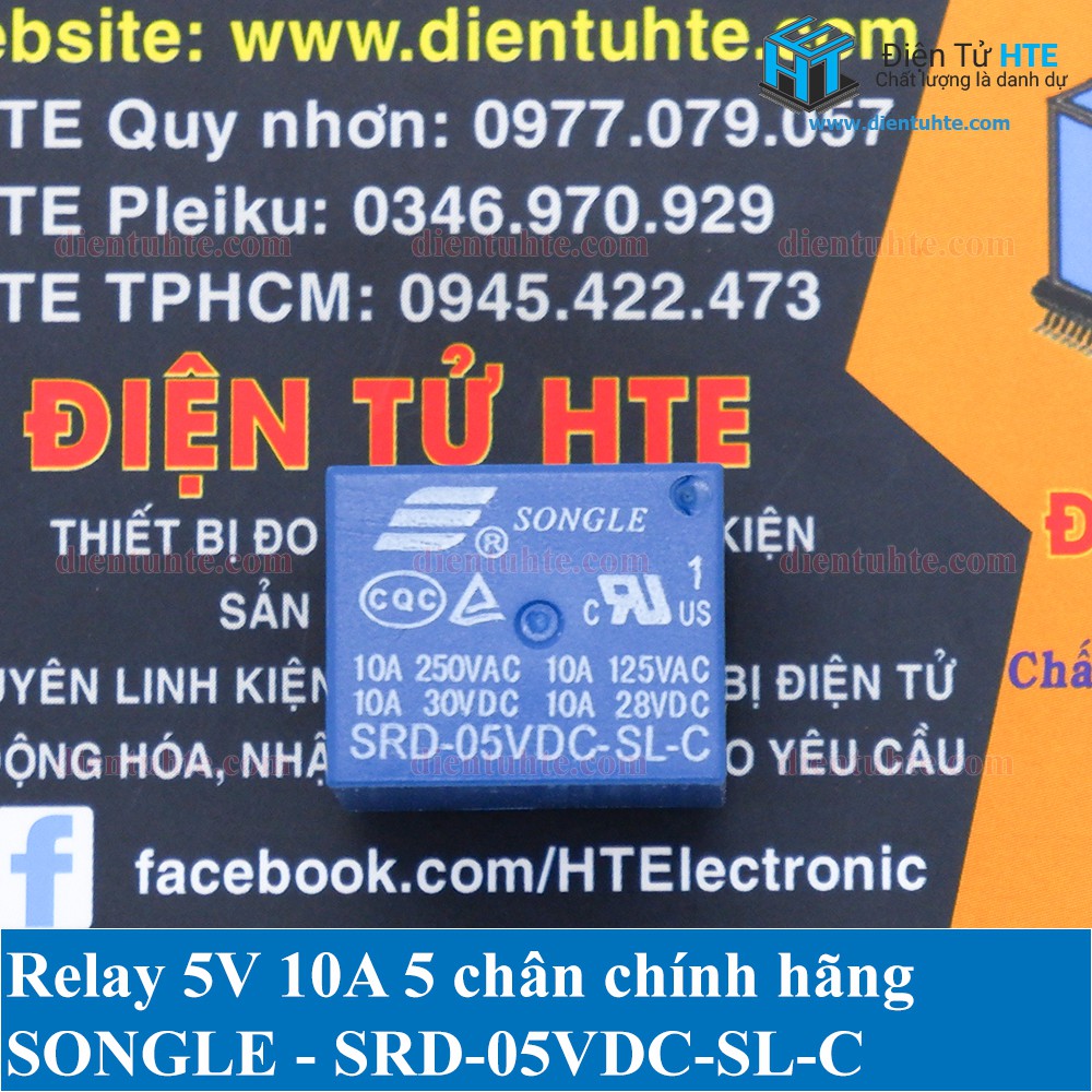 Relay 5V 10A 5 chân SRD-05VDC-SL-C chính hãng SONGLE [HTE Quy Nhơn CN2]