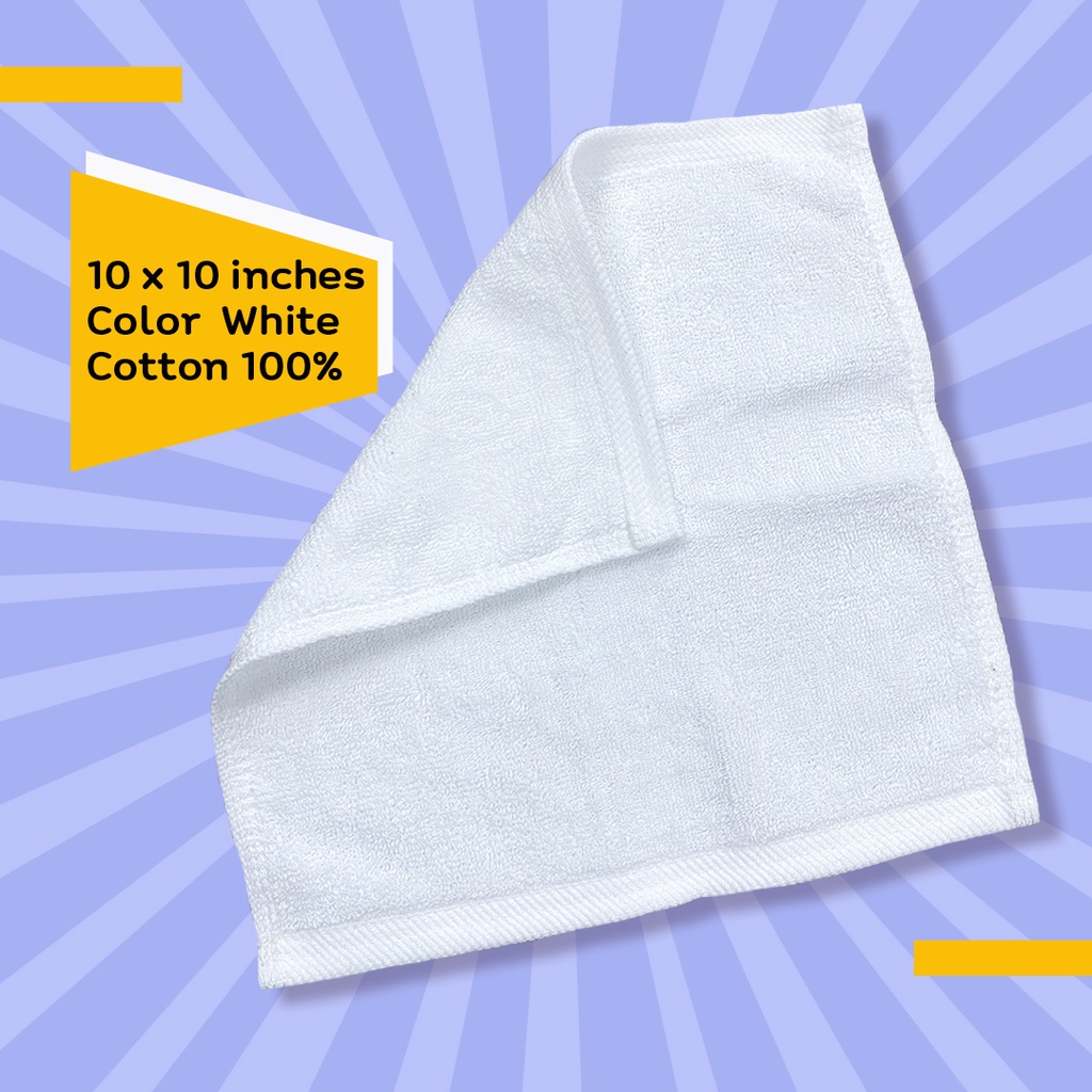 [Trắng / Trắng] Khăn Nhỏ Cotton 1 Hotel Spa Fitness Bath 1